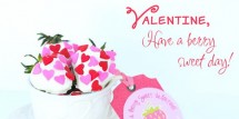 Strawberry themed Valentine printable