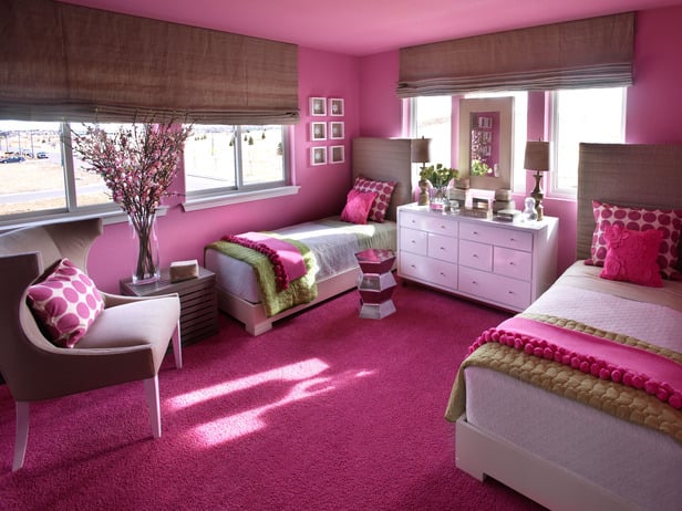 Sophisticated Girl's Room: Palette of Linen, Hot Pink and Green ...