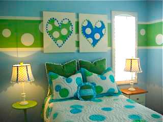Tween Bedroom Ideas on What A Fun  Fun Tween Bedroom  The Bold Green Stripe With White Polka