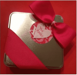 Homemade Valentine's Day Treat - hand decorated tin Homemade Valentine's Day Treat - hand decorated tin