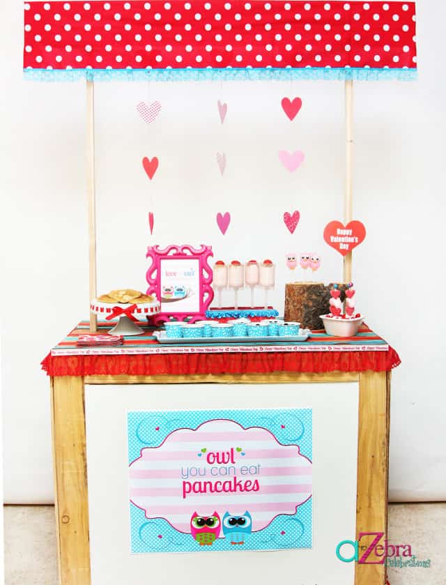 owl you can eat pancakes valentines day party Valentine's day breakfast party for kids