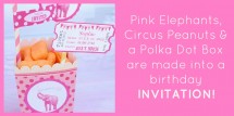 pink elephant circus invitation