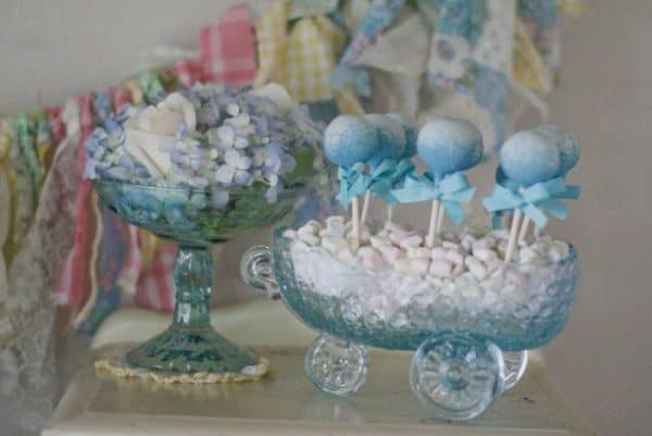 Vintage Glass Baby Carriage
