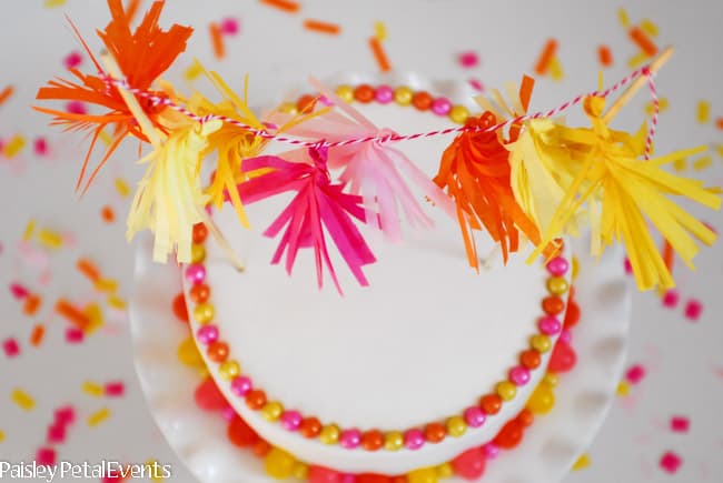 Mini Tissue Tassel Cake Topper