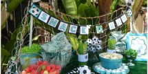 Girl's Soccer Birthday Party Snack Bar