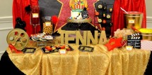 hollywood party candy table