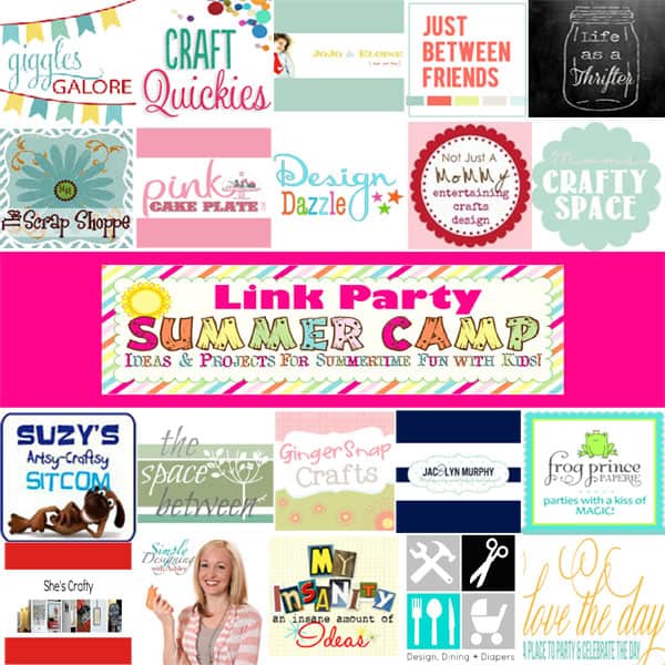 summer camp logos with pink web