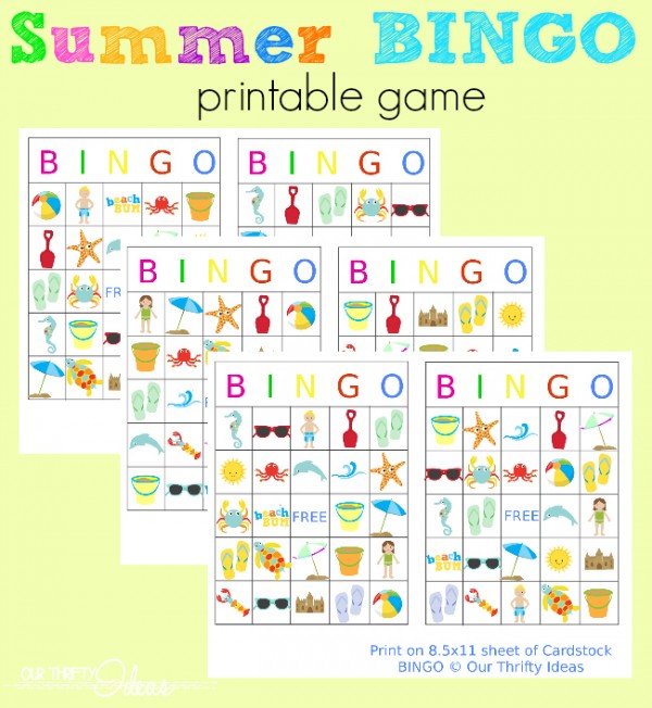Summer BINGO printables Design Dazzle