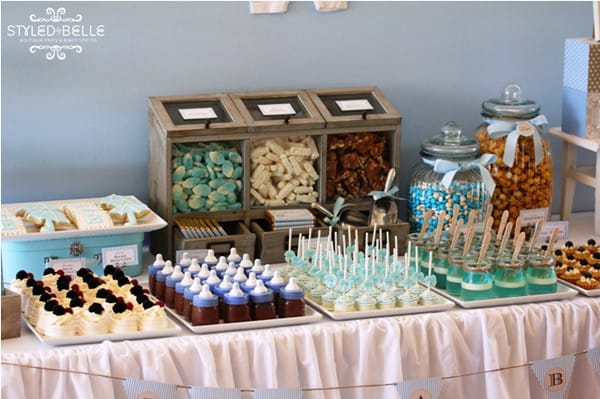 Lots of great finger food treats as part of this baby shower!