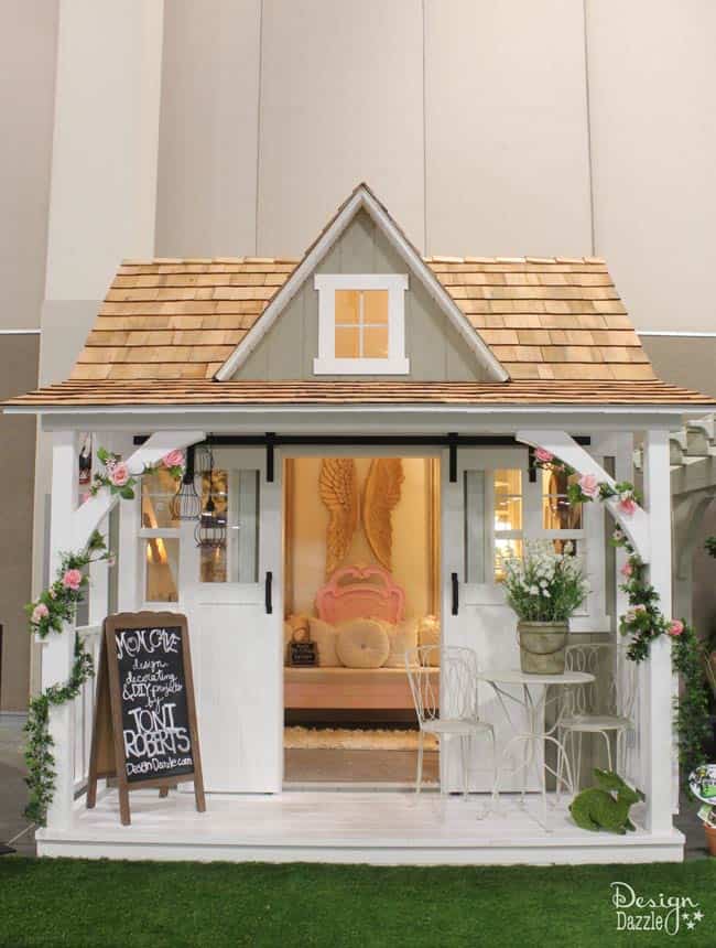 Turn a shed into a beautiful Mom Cave! Check it out on Design Dazzle. 