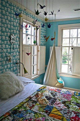 LOVE these eclectic kids rooms!