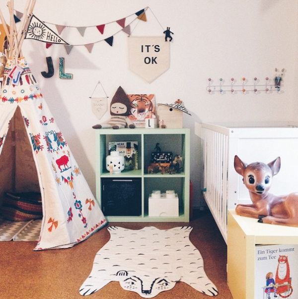 I'm loving these eclectic kids rooms! THAT TEEPEE!