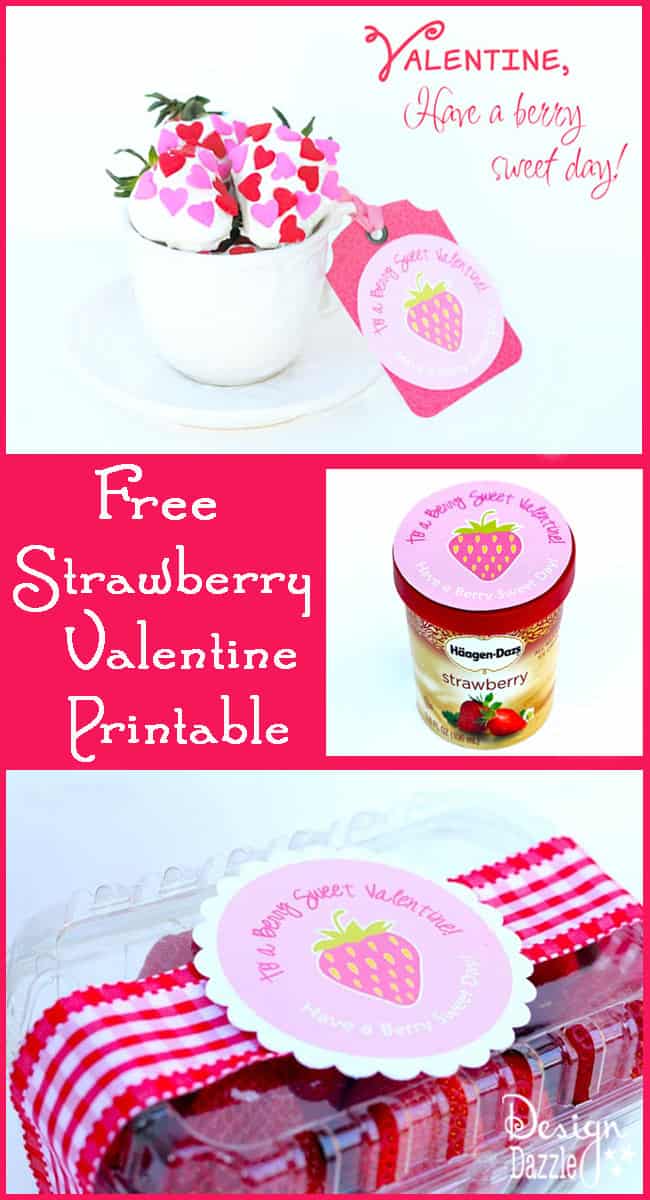 Free Strawberry Valentine Printable - Design Dazzle Free Strawberry Valentine Printable - Design Dazzle