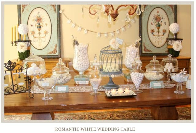 Stunning White Candy Display by Madeleine Carras who is the owner of Pretty Sweet Candy Buffets! So gorgeous it makes my mouth water!