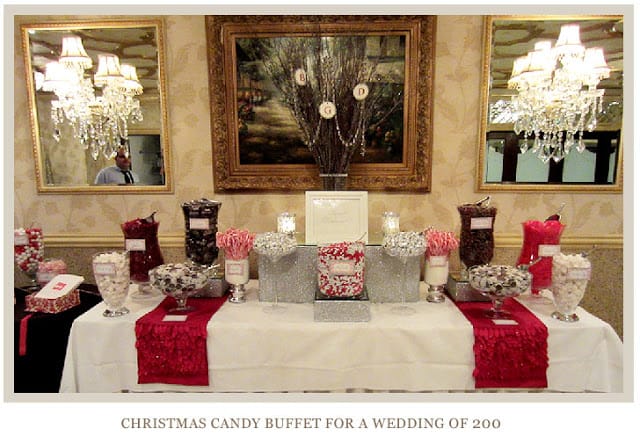 Stunning Christmas Candy Display by Madeleine Carras who is the owner of Pretty Sweet Candy Buffets! So gorgeous it makes my mouth water!