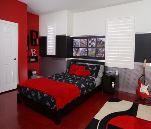 Industrial, edgy teen bedroom contemporary kids