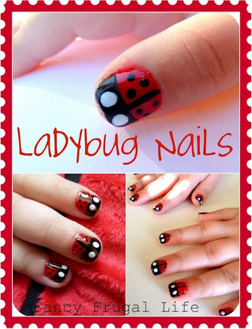 The most adorable Ladybug Nails by Fancy Frugal Life. Can't wait to have these in the Spring!