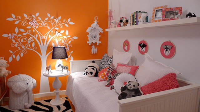 modern hip girl baby nursery