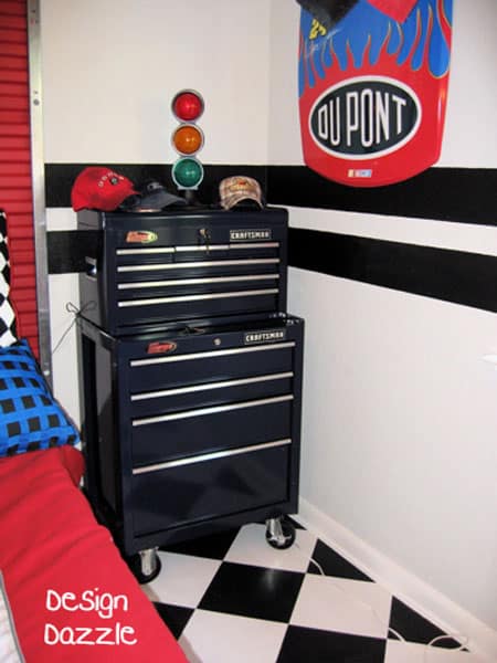 50 Ideas for Car Themed Rooms featured on Design Dazzle! Nascar at its finest!