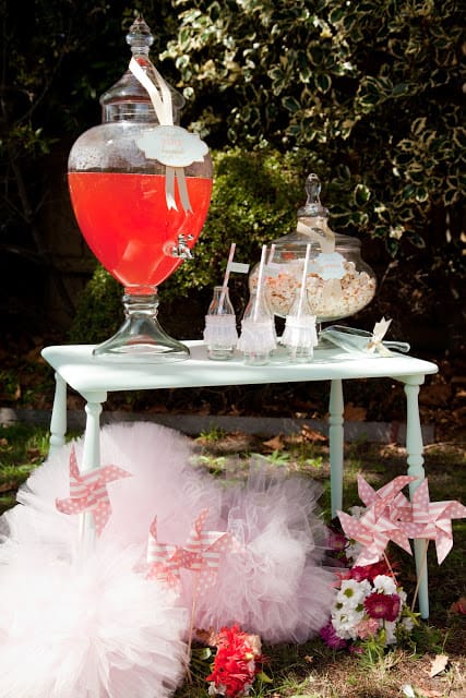 Ballerina Pink Tutu Party by Daisy from Leo & Bella! This DIY Birthday party is too perfectly pink for words! This drink table is adorable! Ballerina Pink Tutu Party by Daisy from Leo & Bella! This DIY Birthday party is too perfectly pink for words! This drink table is adorable!