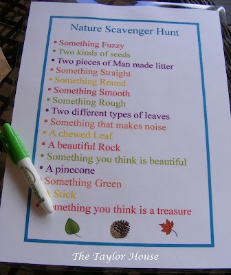 Nature Scavenger Hunt! Great Summer time Boredom Busters for kids! A full list of great stuff! 
