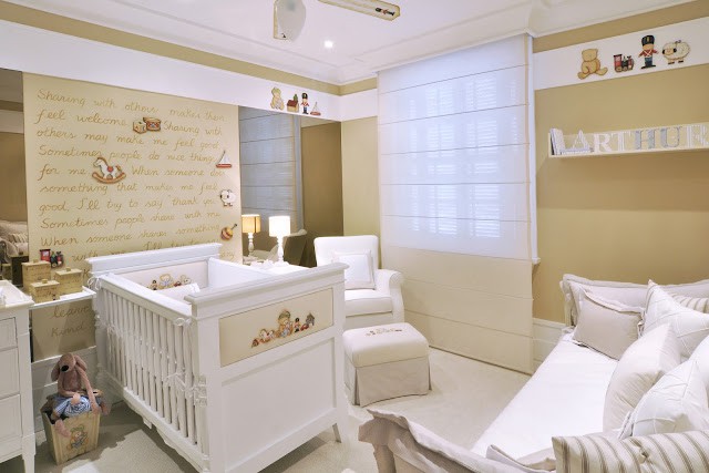 Gorgeous Classic Toy Baby Nursery by Lucia Tacla. The soft neutral tones create a calm vibe that is still playful. Love. 