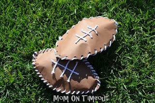 Paper Footballs from Mom on Timeout. Great Idea for Thanksgiving!