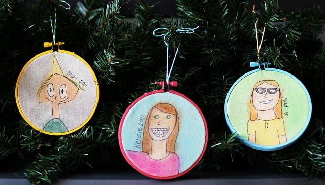 Kid's Self Portrait Ornaments featured on Design Dazzle
