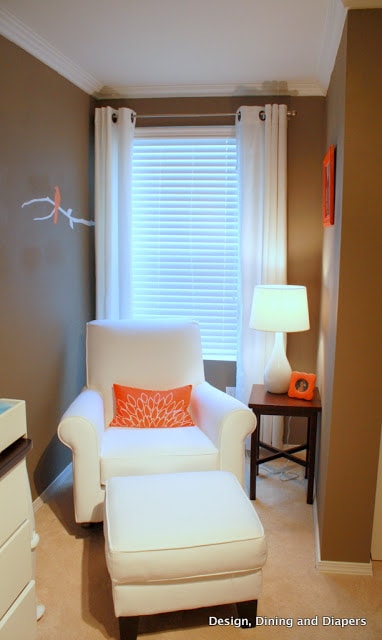 Bird Themed Room by Taryn Designing, Dining, + Diapers. Wall Paint: Eddie Bauer Java at Lowes