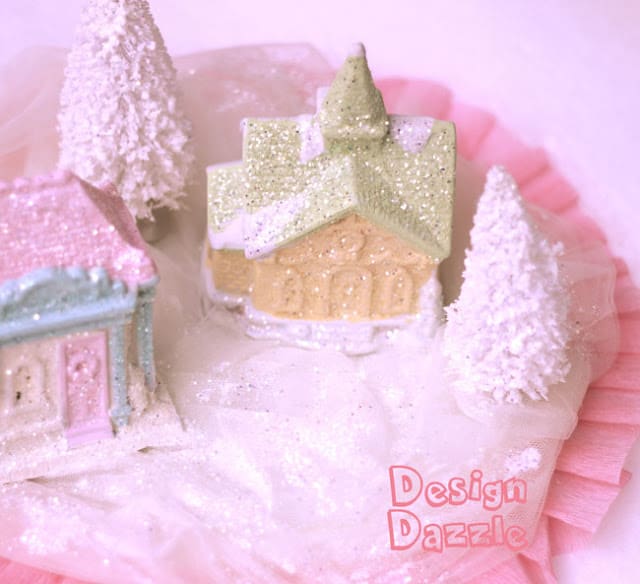 DIY dollar store ceramic village Christmas craft by Design Dazzle