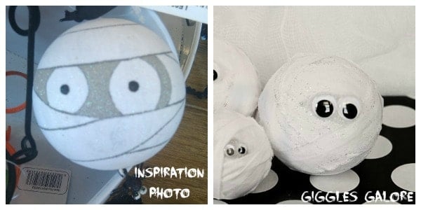 Adorable DIY styrofoam mummies that are easy and so cute for this Halloween!