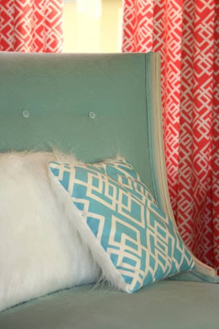 tiffany blue headboard