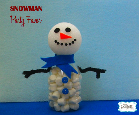 Snowman Water Bottle Party Favor