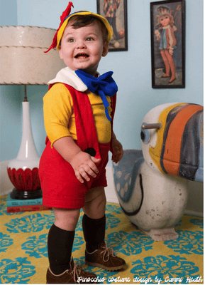 DIY Halloween Costume Ideas that are clever and easy! This Pinocchio is too cute to ever tell a lie!