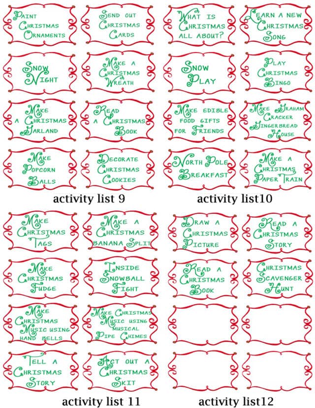 Advent Countdown Calendar including 100 Activites: FREE printables Advent Countdown Calendar including 100 activities - FREE Printables - Design Dazzle