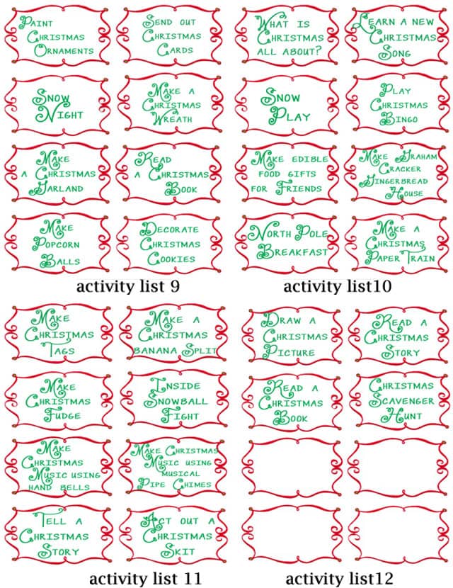 Advent Countdown Calendar including 100 activities - FREE Printables - Design Dazzle