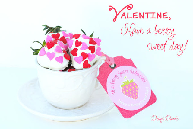 Strawberry themed Valentine printable