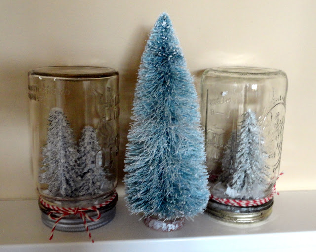 Bottle brush trees 2 Festive Snow Globes featured on Design Dazzle