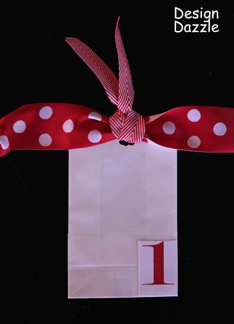 DIY Advent Calendar: Free Printables, advent calendar, christmas, red, ribbon