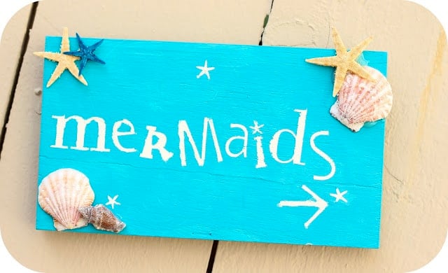 Mermaid Party Sign by Shara Bachman. The perfect intro to a celebration Under the Sea! Plus tons of other Mermaid ideas!