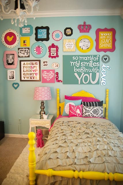 Touch of Sunshine Girls Room by Ginny Phillips! LOVE the colors that bring so much personality into a room! 