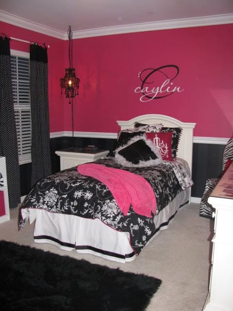 pink & black girls rooms - design dazzle
