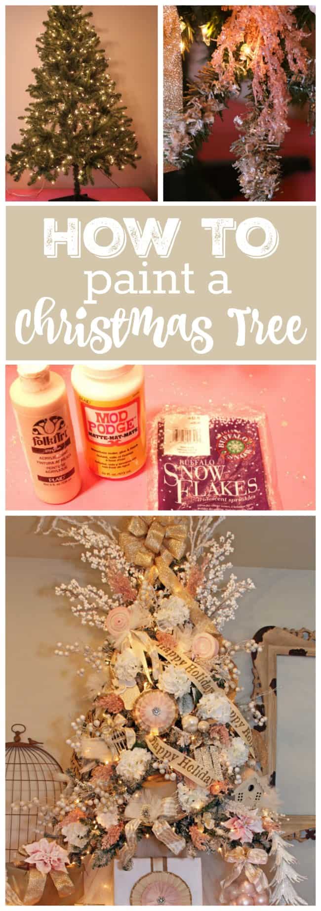 Learn how you can PAINT and create a beautiful Christmas Tree! Using mod podge & buffalo snow!