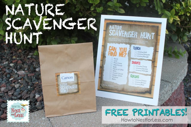 I love this idea for a nature scavenger hunt for littles! Learning and having fun! Free Printables Included!!