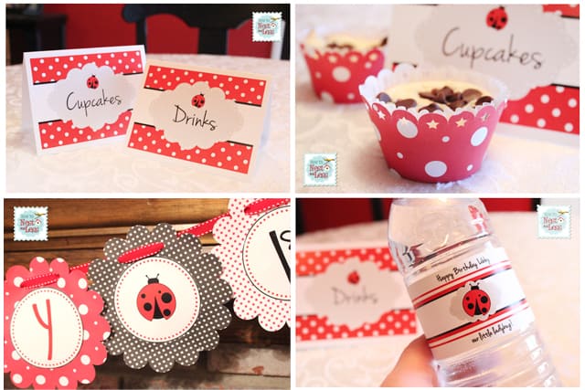 Ladybug Themed Birthday Party by Erin from How to Nest for Less! {FREE PRINTABLES} Adorable polka dots!