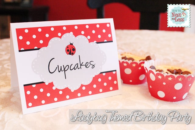 Ladybug Themed Birthday Party by Erin from How to Nest for Less! {FREE PRINTABLES} Adorable polka dots!