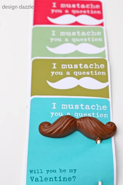 Free Valentine Printable. I "mustache" you a question. Will you be my Valentine? Design Dazzle