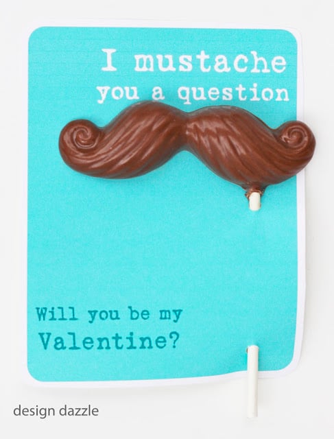 Free Valentine Printable. I "mustache" you a question. Will you be my Valentine? Design Dazzle