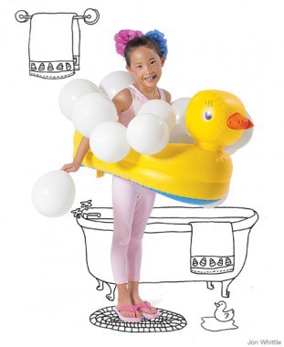 No-sew DIY Halloween Costumes that are cute and clever! Rubber Duck! No-sew DIY Halloween Costumes that are cute and clever! Rubber Duck!