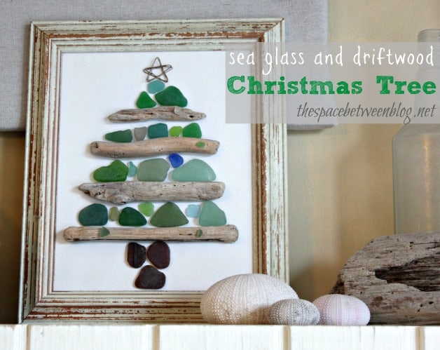 Sea Glass and Driftwood Christmas Tree featured on Design Dazzle